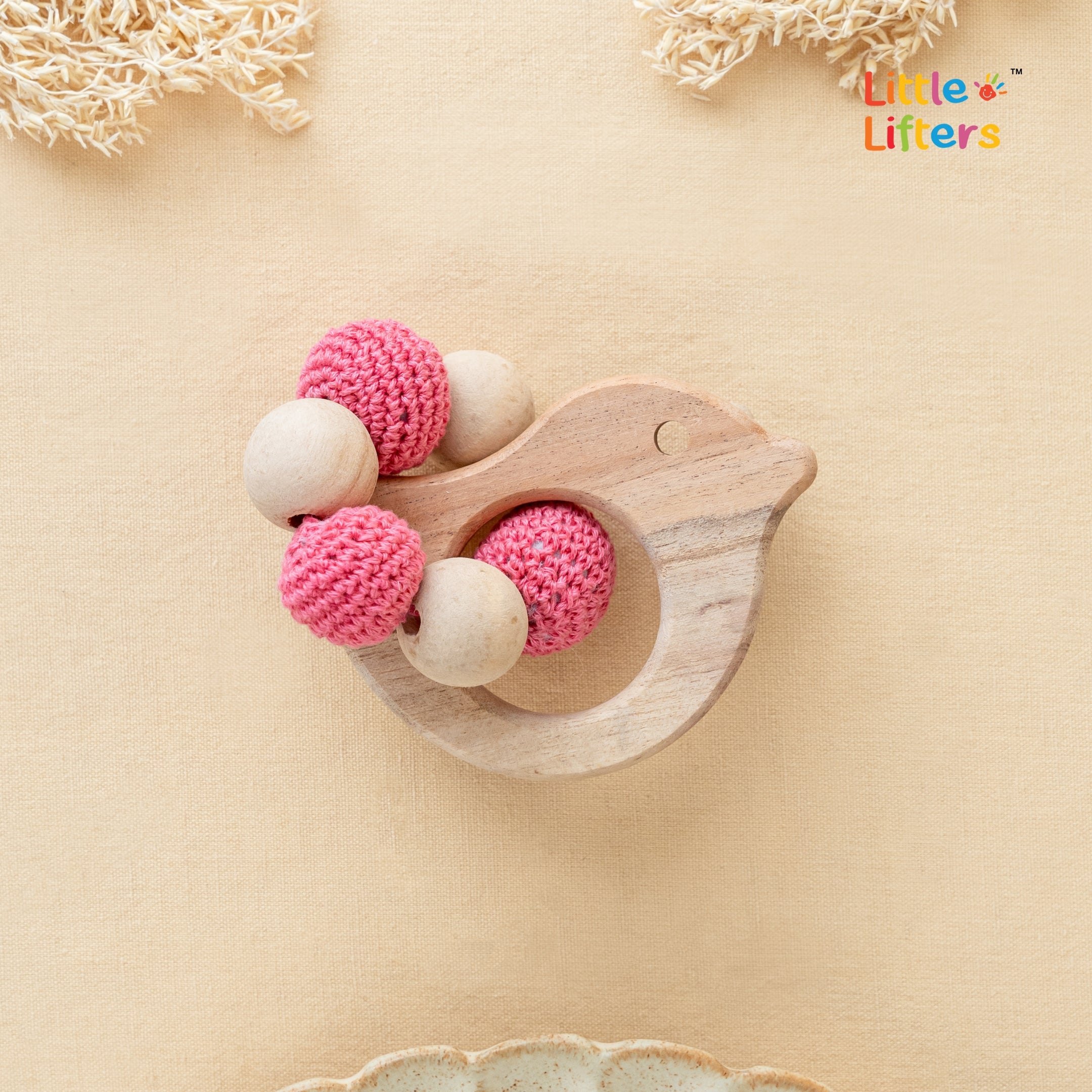 Bird Wooden & Crochet Teether