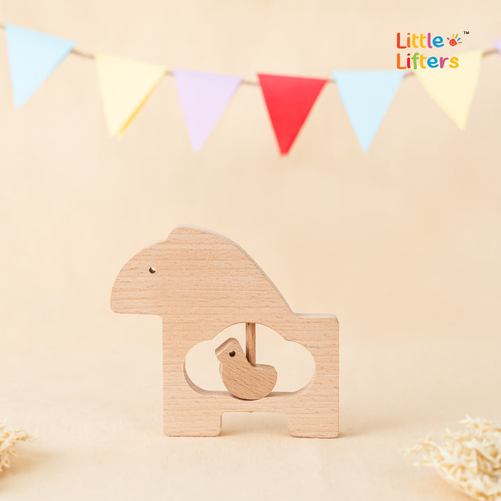 Mama & Me – Wooden Animal Rattle image 1