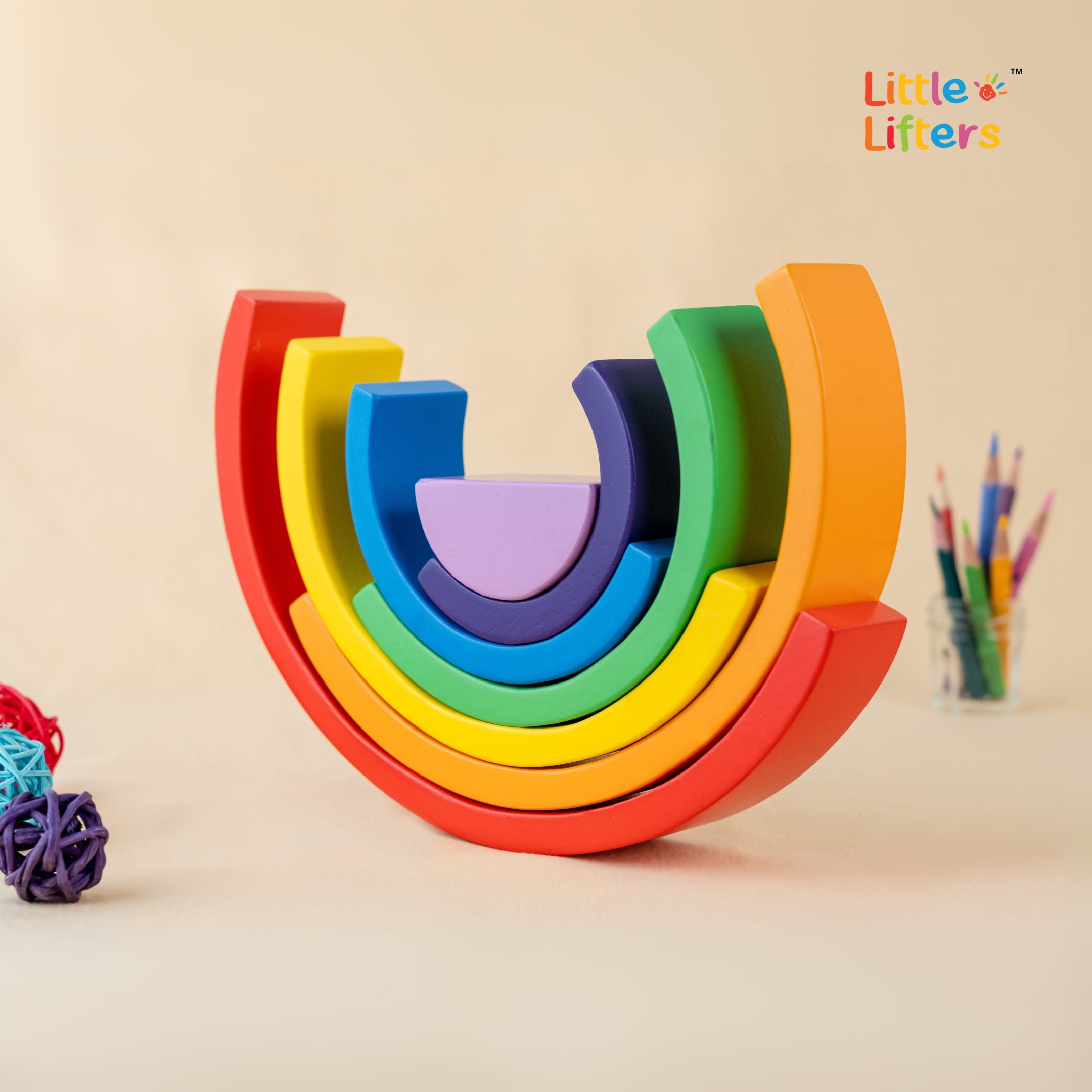 Rainbow Wooden Stacker Toy
