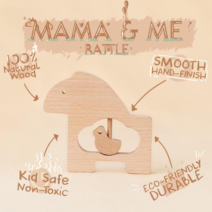 Mama & Me – Wooden Animal Rattle image 3