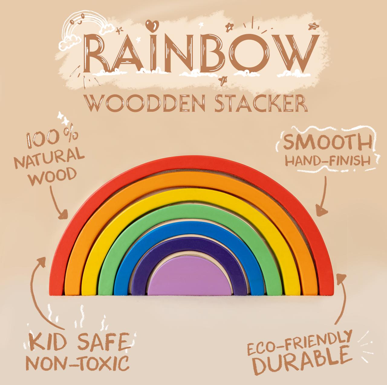 Rainbow Wooden Stacker Toy