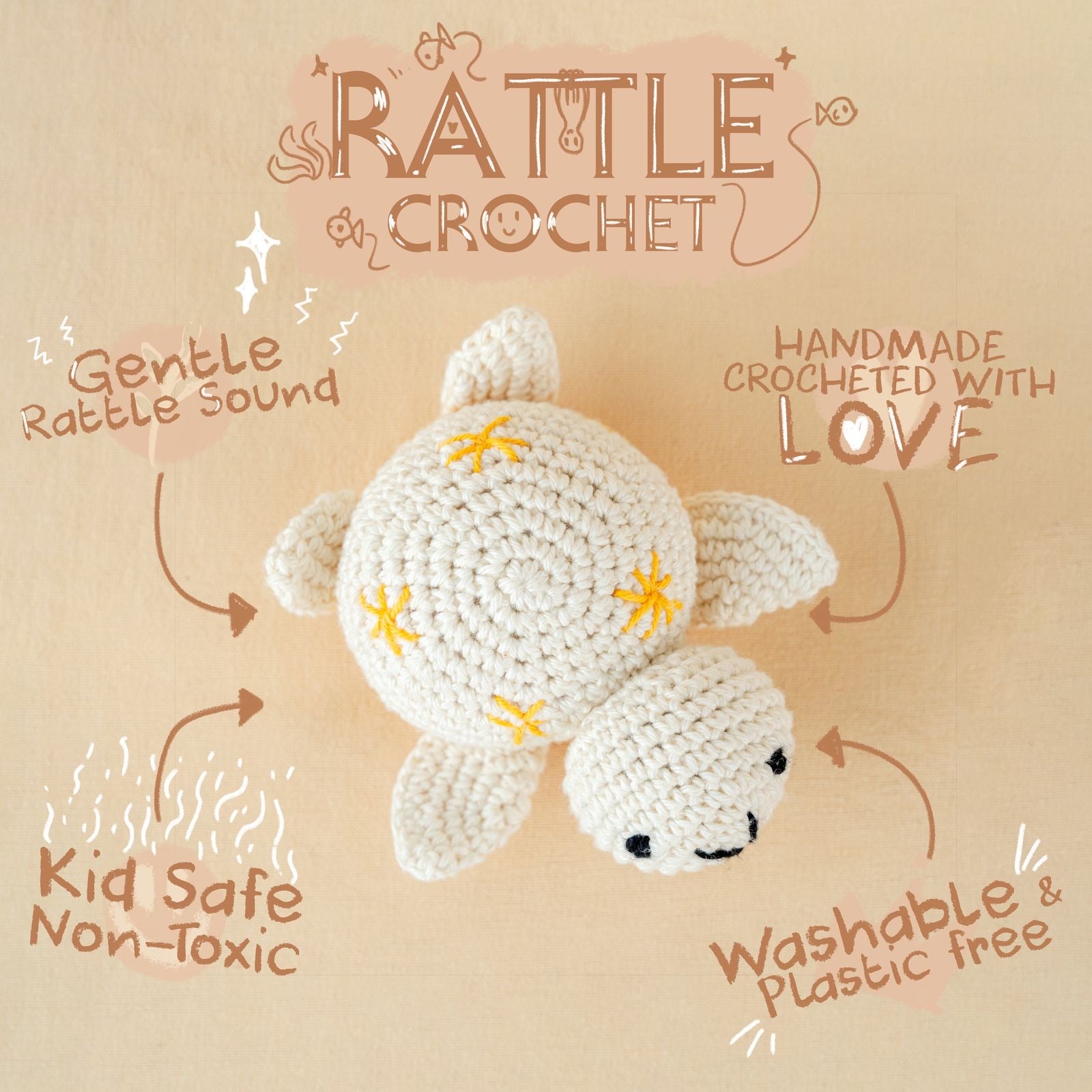 Crochet Turtle Rattle