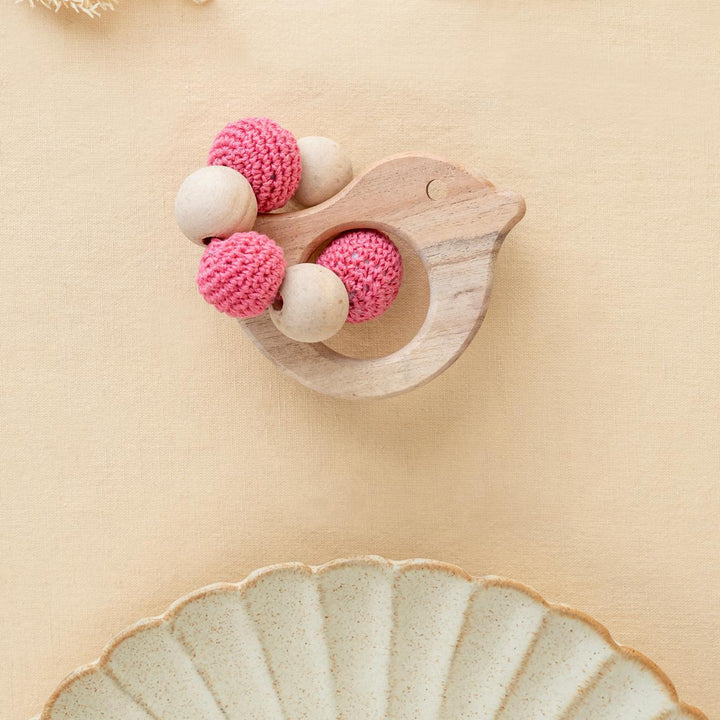 Bird Wooden & Crochet Teether thumbnail 2